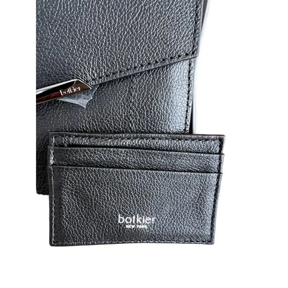 Botkier Valentina Leather envelope clutch wristlet Card Stacker Black